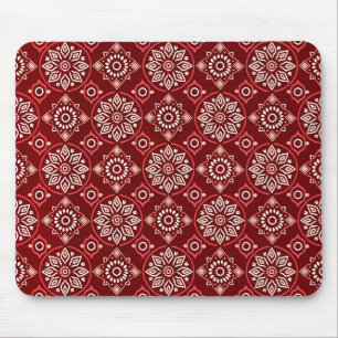 Mousepad Elegante Vintage Boho Padrão Geométrico Floral