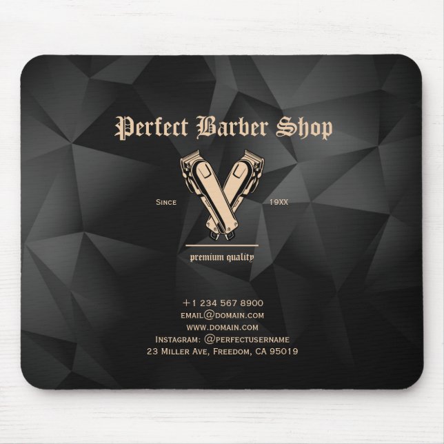 Mousepad Elegante Vintage Clippers Barber Compro Profission (Frente)
