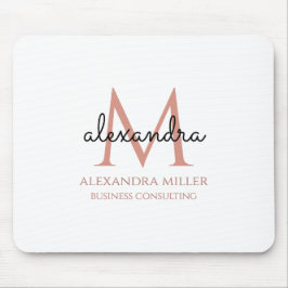 Mousepad Elegante White Blush Cor-de-rosa preto