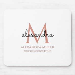 Mousepad Elegante White Blush Cor-de-rosa preto
