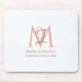 Mousepad Elegante White Rose Dourada Modern Monograma
