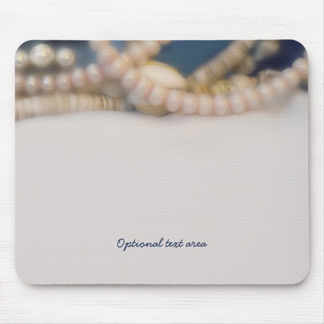 Mousepad Elegantes Pérolas & Conchas Marinhas Praia Persona (Frente)