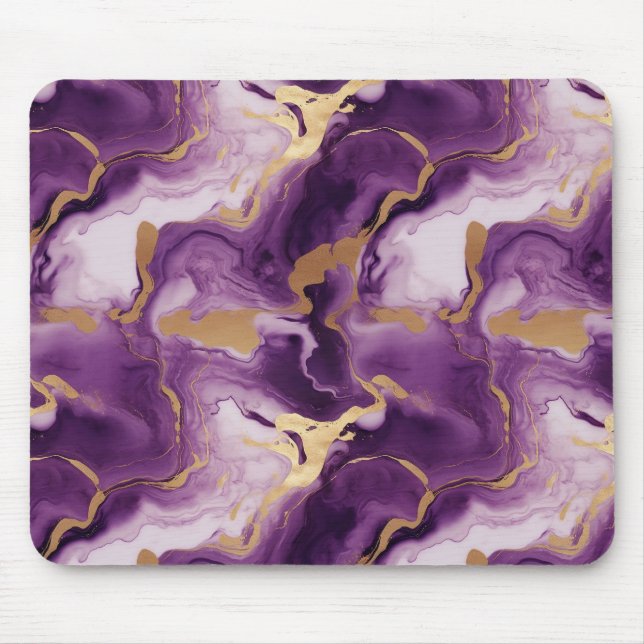 Mousepad Elegantes vetas doradas y moradas (Frente)