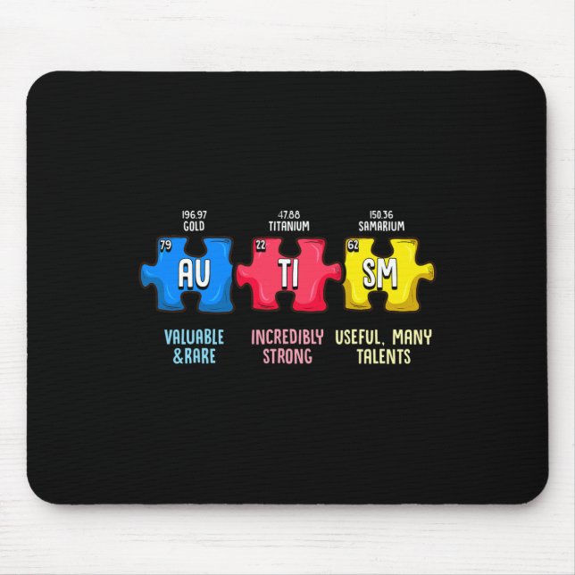 Mousepad Elemento Químico do Puzzle de Conscientização do A (Frente)