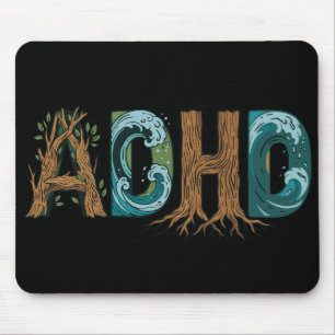 Mousepad Elementos da Natureza TDAH Tipografia Design