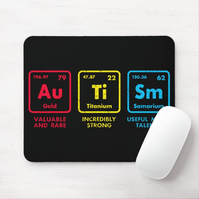 Mousepad Elementos de consciência do autismo Mesa periódica (Com mouse)