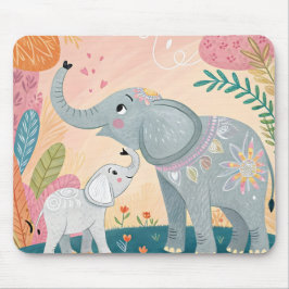 Mousepad Elephant Mom and Baby