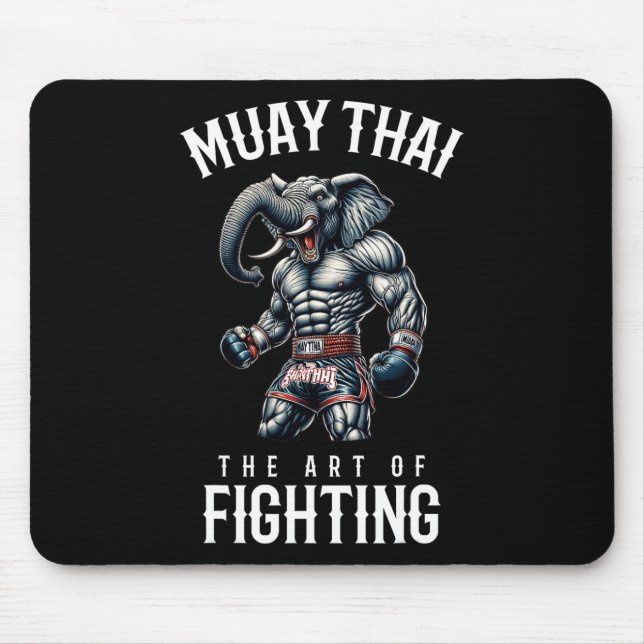 Mousepad Elephant Muay Thai - Kickboxing e Elefante Tailand (Frente)