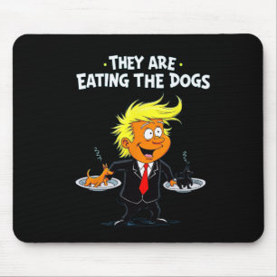 Mousepad Eles estão comendo a citação engraçada dos cães