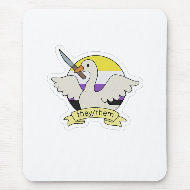 Mousepad Eles ganham orgulho LGBT não binário mês (Frente)