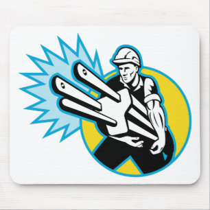 Mousepad Eletricista ou lineman do poder que leva uma