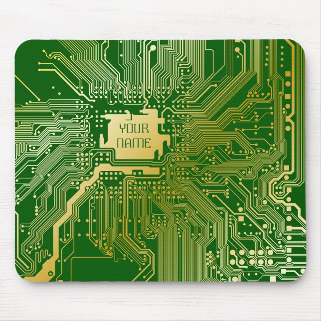 Mousepad Eletrônicos de placa-mãe com circuito monograma Ch (Frente)