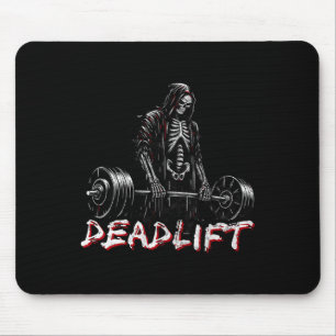 Mousepad Elevação do Skeleton Halloween Piadas Gym Levantam