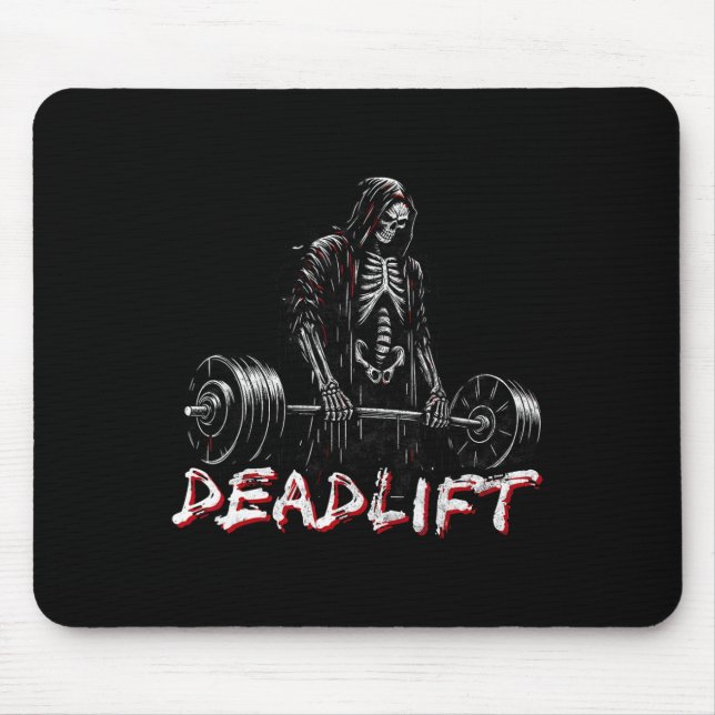 Mousepad Elevação do Skeleton Halloween Piadas Gym Levantam (Frente)