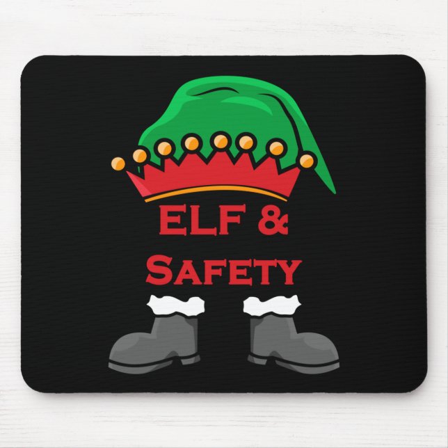 Mousepad Elf And Safety, Funny Health &amp; Safety Elf Long (Frente)