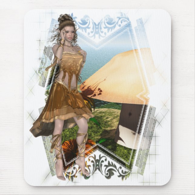 Mousepad Elf com Designs D1 do cogumelo (Frente)