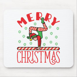 Mousepad Elf de Natal da ginástica no Beam