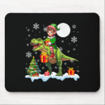 Mousepad Elf Riding T-rex Christmas Tree Colorful Lights Lo<br><div class="desc">Elf Riding T-rex Christmas Tree Colorful Lights Lover Kids</div>