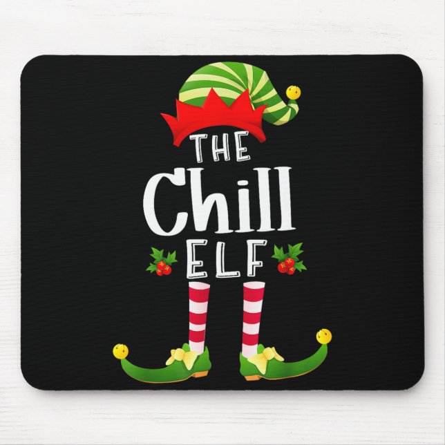 Mousepad Elfo de Natal Relaxido Camisa de Dormir Combinando (Frente)