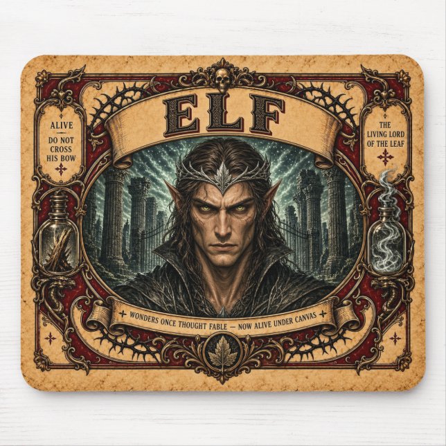 Mousepad Elfo, Monstro de Circo Vintage (Frente)