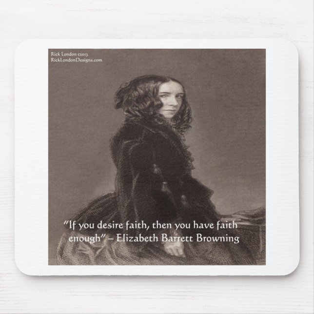 Mousepad Elizabeth Barrett Buscando a citação do desejo de  (Frente)