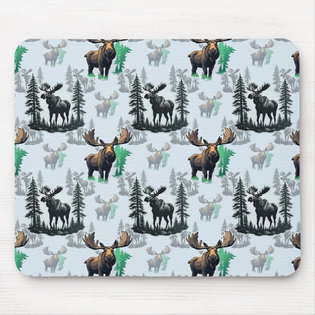 Mousepad Elk Moose Antlers Deer Pattern Design (Frente)