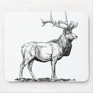 Mousepad Elk Moose Deer Head