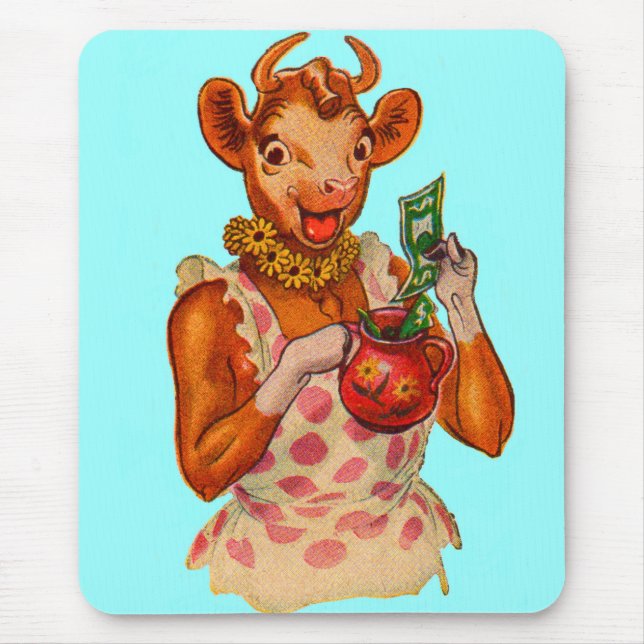 Mousepad Elsie the Cow, gerente de dinheiro (Frente)