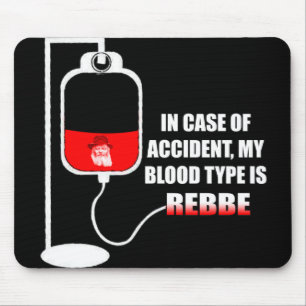 Mousepad Em caso de acidente meu tipo sanguíneo é Rebbe