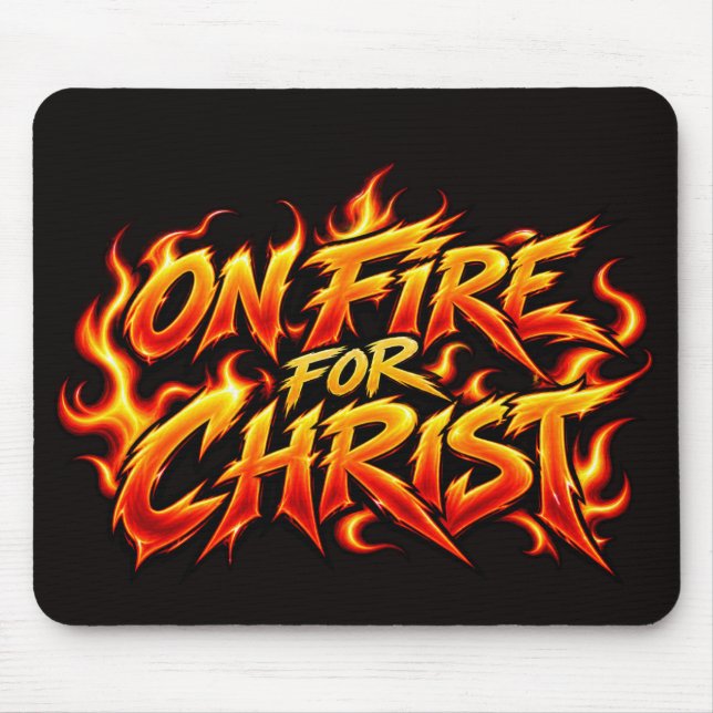 Mousepad Em chamas por Cristo (Frente)