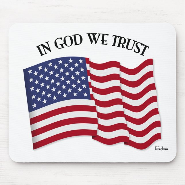 Mousepad Em Deus Confiamos com a bandeira dos EUA (Frente)