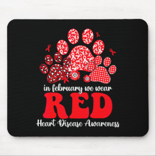 Mousepad Em Fevereiro Usamos Coração Vermelho Doença da Pat