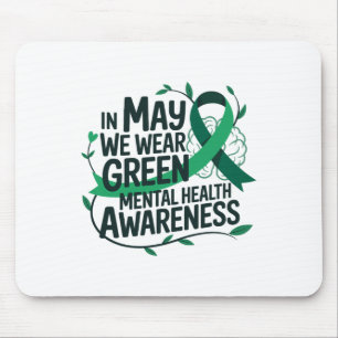 Mousepad Em Maio Usamos Verde Conscientização da Saúde Ment