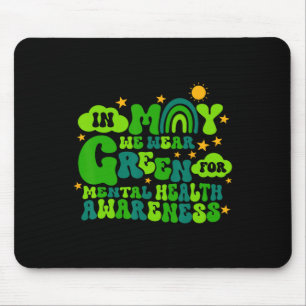 Mousepad Em Maio Usamos Verde Retro Conscientização da Saúd