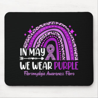 Mousepad Em maio, Vestimos Fibromialgia Roxa do Arco-Íris A