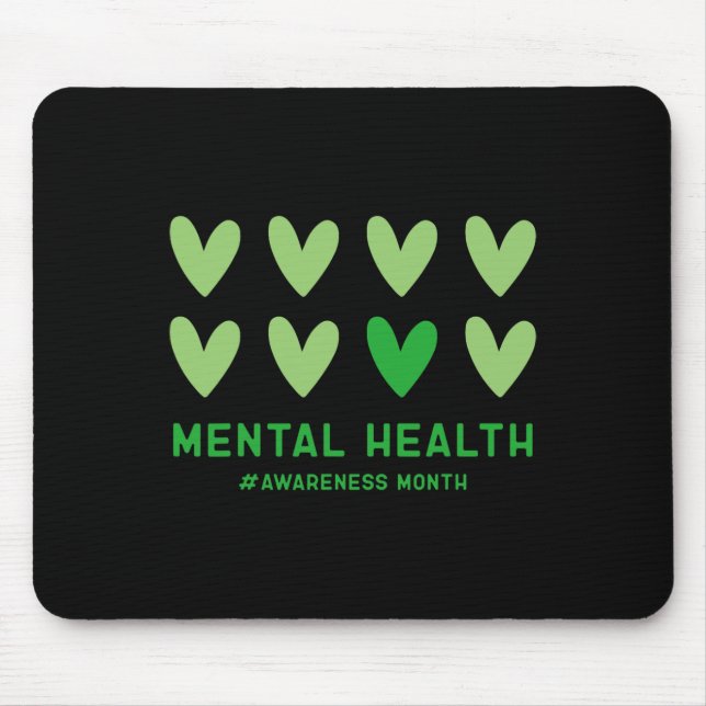 Mousepad Em maio, Vestimos Mês de Consciência Mental Verde (Frente)