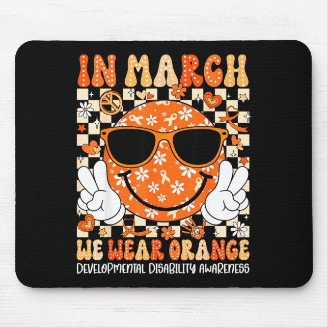 Mousepad Em março use deficiência de desenvolvimento laranj (Frente)