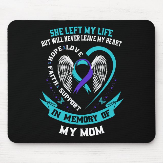 Mousepad Em memória da minha mãe Perda de Mãe Suicida Aware (Frente)