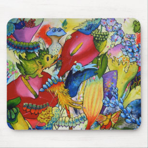 Mousepad Em nosso tapete do rato do jardim com dragão