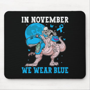 Mousepad Em novembro, Vestimos Blue Diabetes Trex Dino Kids