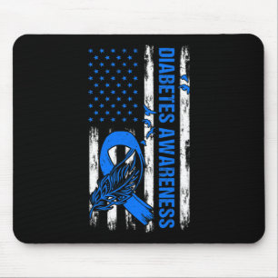 Mousepad Em Novembro Vestimos Blue Usa Flag Diabetes Awaren
