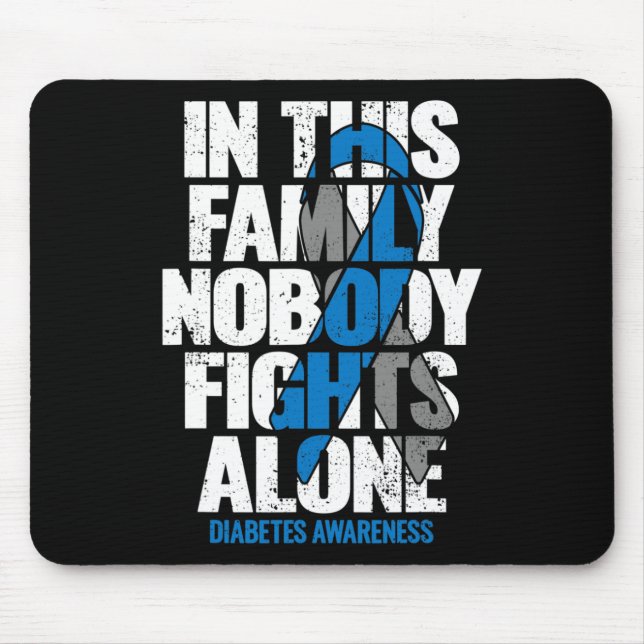 Mousepad Em novembro Vestimos Diabetes Diabéticos T1D T2D A (Frente)