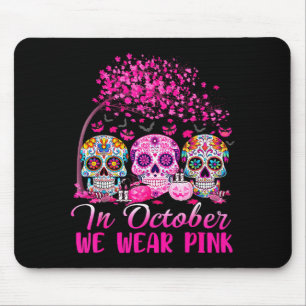 Mousepad Em Outubro Usamos Seio de Halloween de Crânio de A