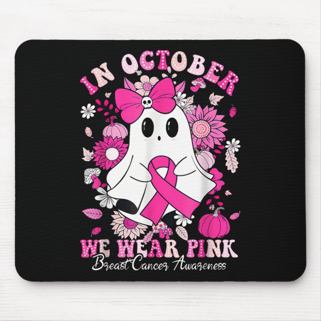 Mousepad Em outubro, Vestimos Cancer de Mama Fantasma com F (Frente)