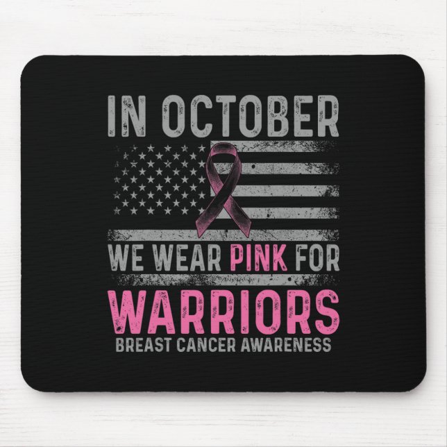 Mousepad Em outubro, Vestimos Esforços De Fazer Rosa Contra (Frente)