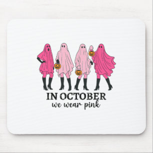 Mousepad Em outubro, Vestimos Fantasma Frio-Cancer Engraçad