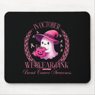 Mousepad Em outubro, Vestimos Fantasmas Rosa Combatendo a C