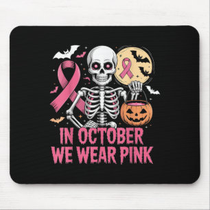 Mousepad Em outubro, Vestimos Hal do Cancer de Mama Rosa