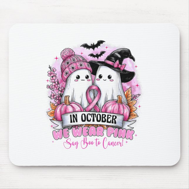 Mousepad Em outubro, Vestimos Nk Ghost Halloween Cance (Frente)