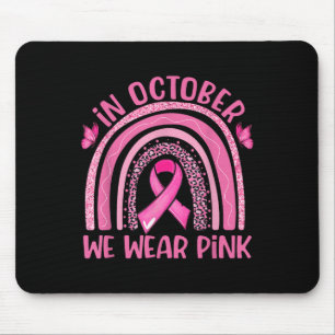 Mousepad Em outubro Vestimos o Cancer-mama rosa-leopardo em